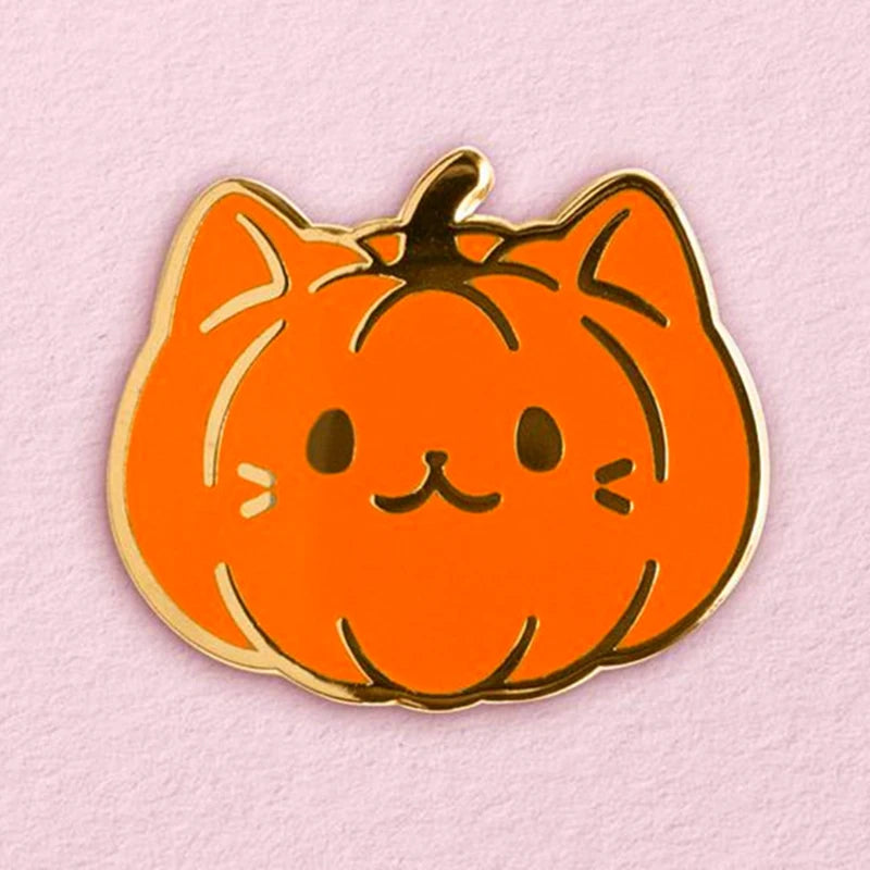 Halloween Pumpkin Cat Lantern Cartoon Enamel Brooch Pin Collar Lapel Pins Badges Women Men Brooches Fashion Jewelry Accessories