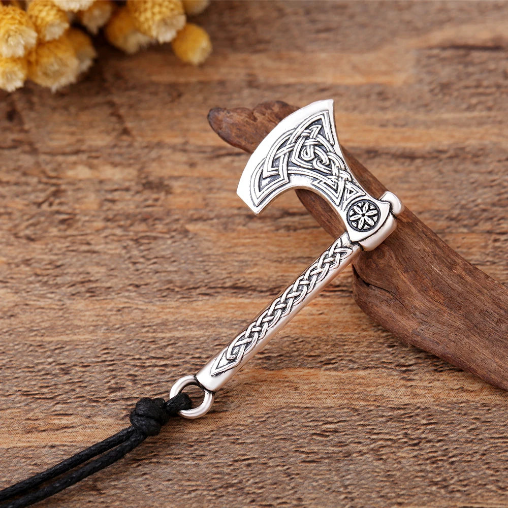 Viking Axe Necklace for Men with Norse Viking Runes - Madeinsea©