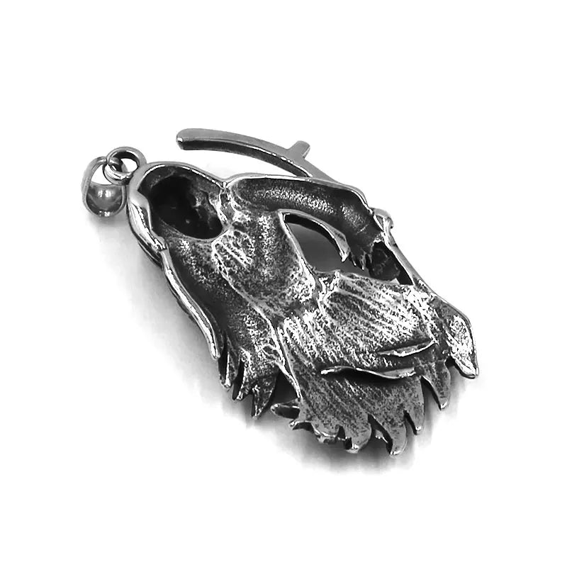 Grim Reaper Skull Pendant Stainless Steel Necklace Classic Death Biker Mens Boys Jewelry SWP0529A