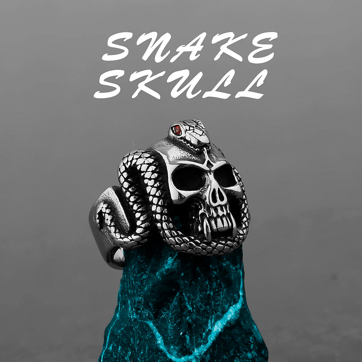 Skeleton Punk Men's Ring Rock Motorcycle Stainless Steel Ring Titanium Steel Casting Creative Gift Wholesale