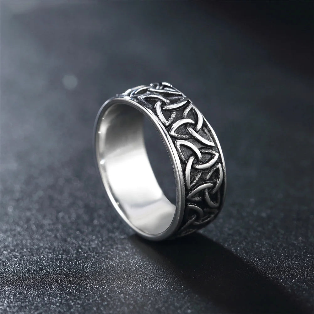 Nordic Edelstahl Viking Ring Männer Amulett Retro Odin Celtics Knot Trinity Ringe Für Männer Mode Schmuck Geschenk Großhandel