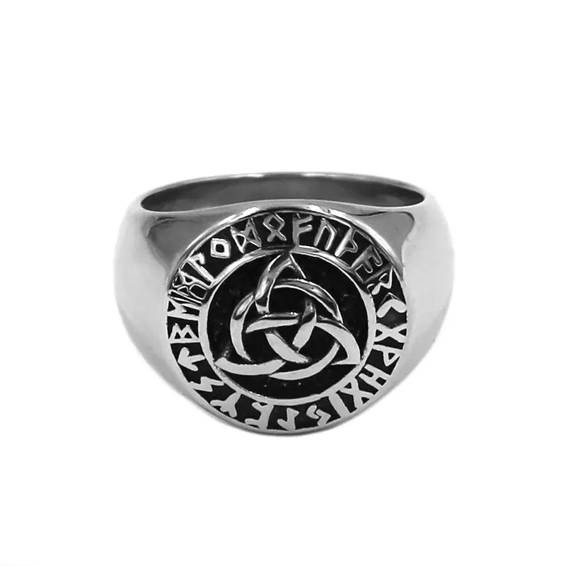 Charm Norse Viking Rune Ring Stainless Steel Jewelry Classic Viking Celtic Knot Engagement Wedding Biker Ring for Men SWR0996A