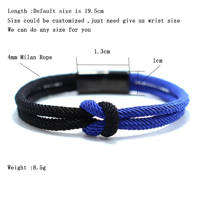 New Fashion Men Rope Bracelet Concentric Knot 100% Unfading Stainless Steel Braclet Gift For Him Camping Survival Braslet Joias