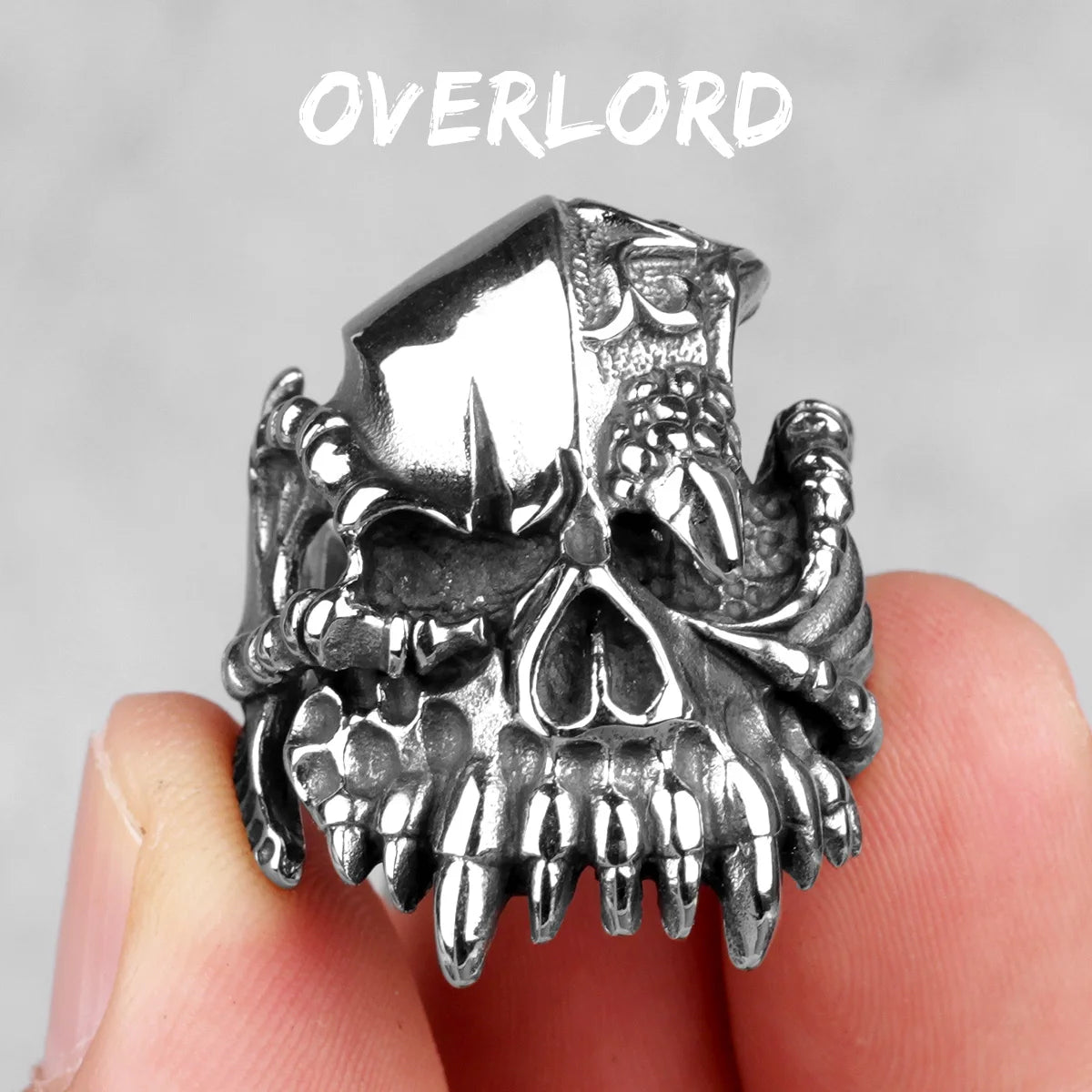 Edelstahl Männer Gothic Schädel Kopf Ringe Skeleton Punk Hip Hop Schwarz Cool Für Männliche Junge Schmuck Kreativität Geschenk Großhandel