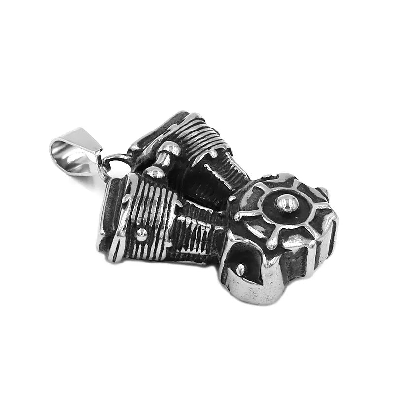 Motorcycle Engine Pendant Stainless Steel Necklace Biker Mens Jewelry SWP0518A