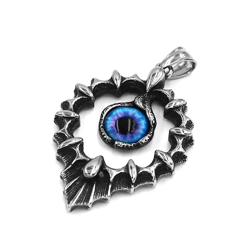 Claws Hollow Blue Eye Pendant Stainless Steel Jewelry Norse Viking Fashion Charm Evil Eye Biker Mens Women Gift SWP0545A