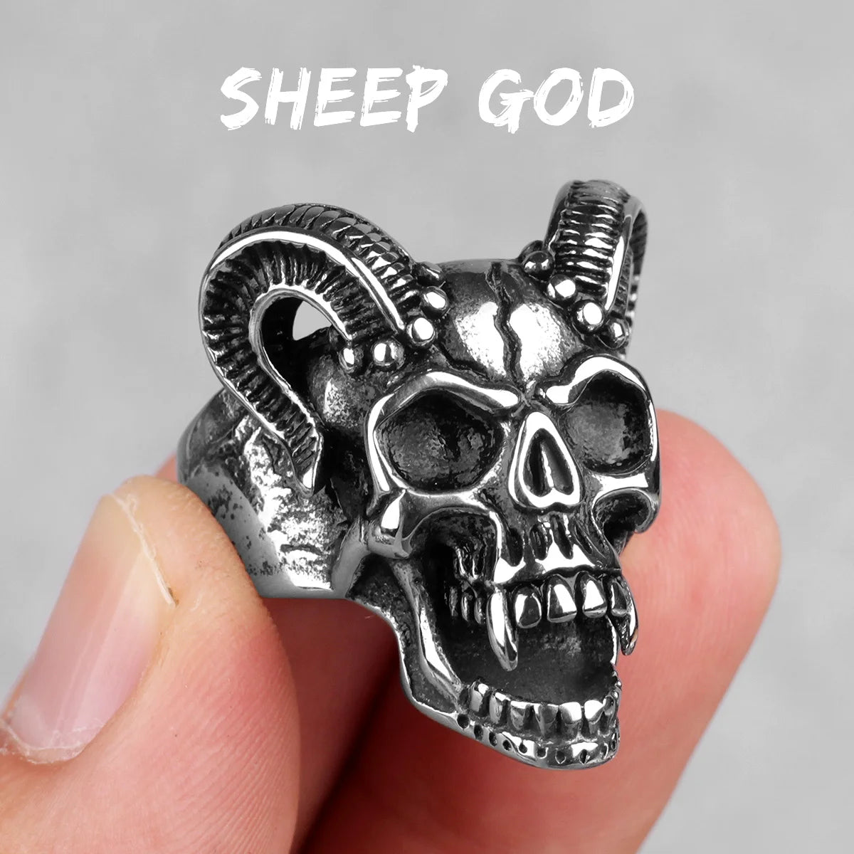 Edelstahl Männer Gothic Schädel Kopf Ringe Skeleton Punk Hip Hop Schwarz Cool Für Männliche Junge Schmuck Kreativität Geschenk Großhandel