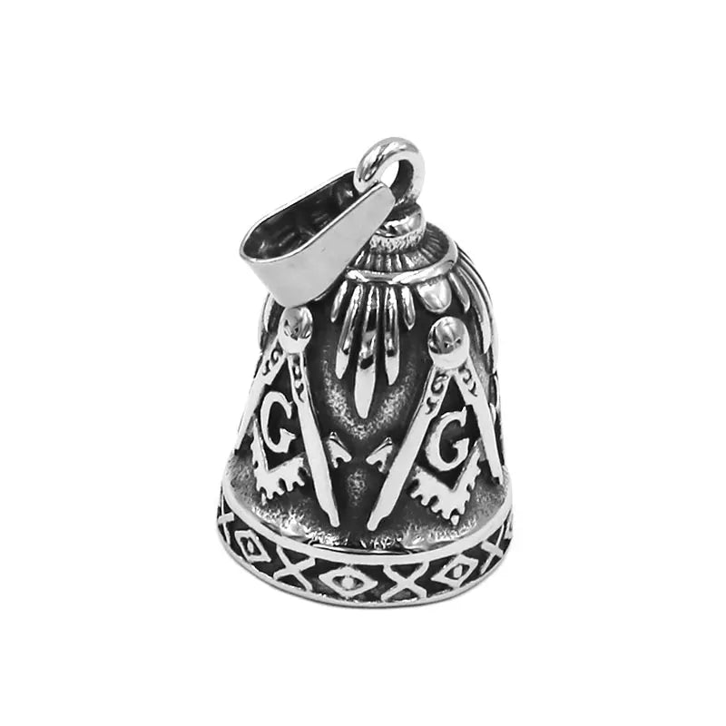 Freemason Masonic Bell Pendant Stainless Steel Jewelry Fashion Masonic Biker Mens Pendant Wholesale SWP0551A