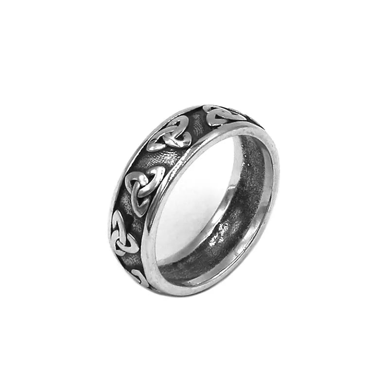 Fashion S925 Sterling Silver Celtic Knot Ring Claddagh Irish Style Viking Norse Biker Wedding Ring for Men Women Girls SWR0945A