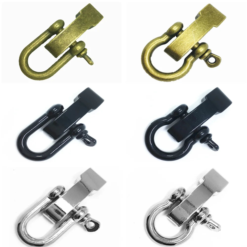 1 set Survival Outdoors Adjustable D-shaped Clasps Screw U-shaped Buckle Carabiner Components for Jewelry DIY Making Findings