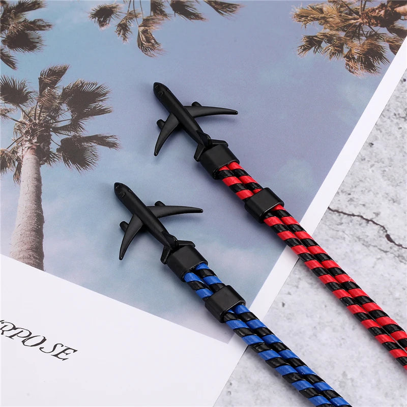 MKENDN Fashion Airplane Anchor Bracelets Women Charm Leather Bracelets Men Metal Hooks Hope Homme Jewelry Aviation Style