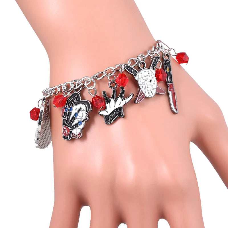 Horror Charms Bracelet Halloween Figure Pendant Bangles Bracelets for Women Men Jewelry Collection Gift