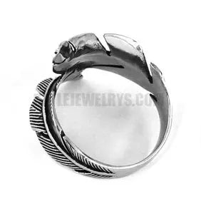 Vintage Feather Ring Stainless Steel Jewelry Fashion Eagle Wing Biker Mens Gift SWR0463A