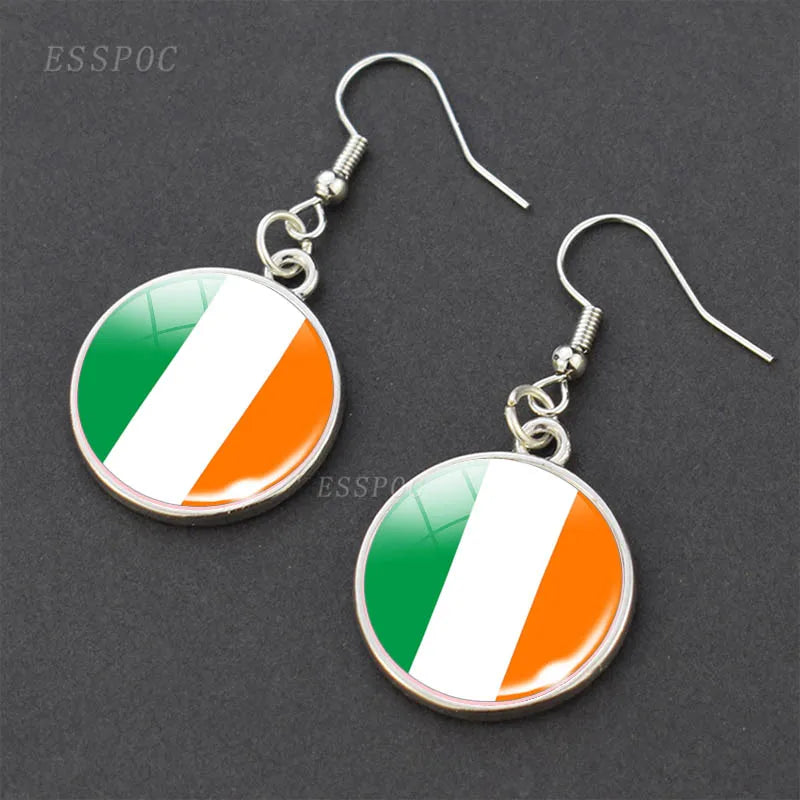 National Flag Pattern Dangle Earrings Israel Russia United States France Italy Germany Spain Flag Women Hook Earring Jewelry