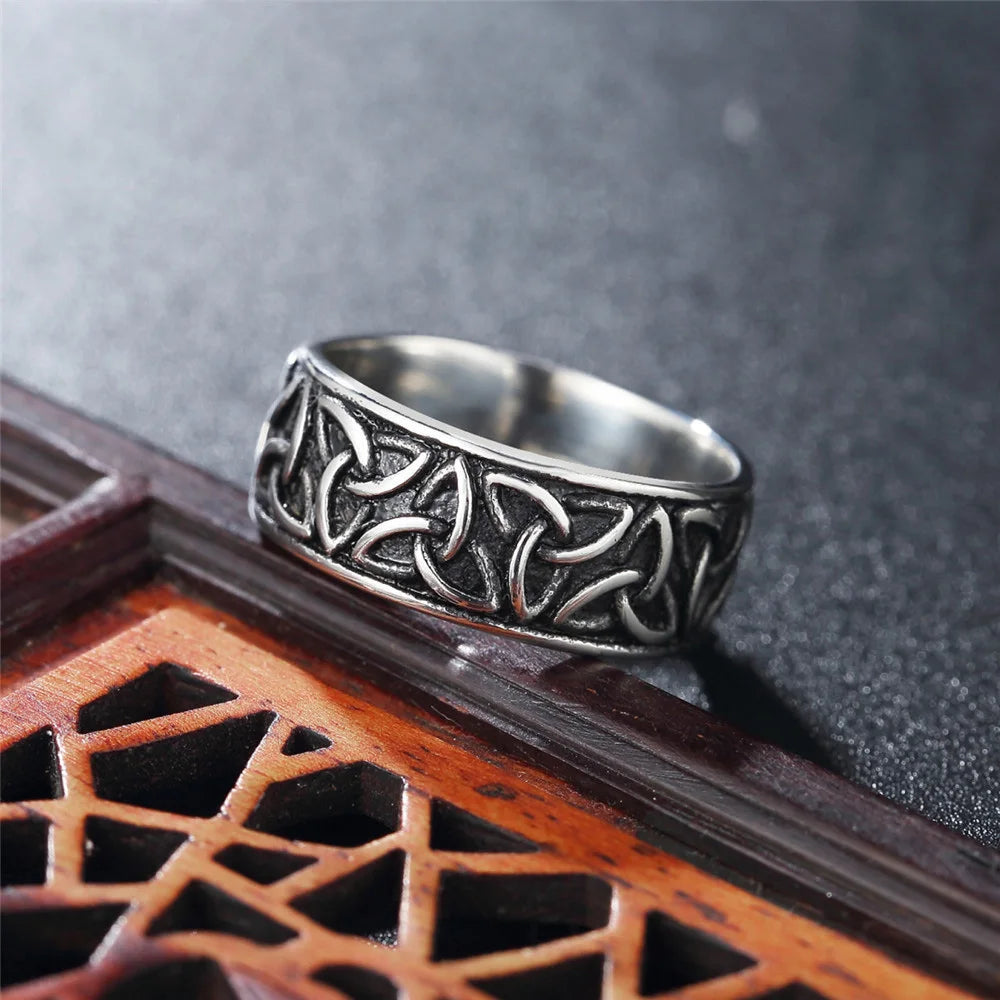 Nordic Edelstahl Viking Ring Männer Amulett Retro Odin Celtics Knot Trinity Ringe Für Männer Mode Schmuck Geschenk Großhandel