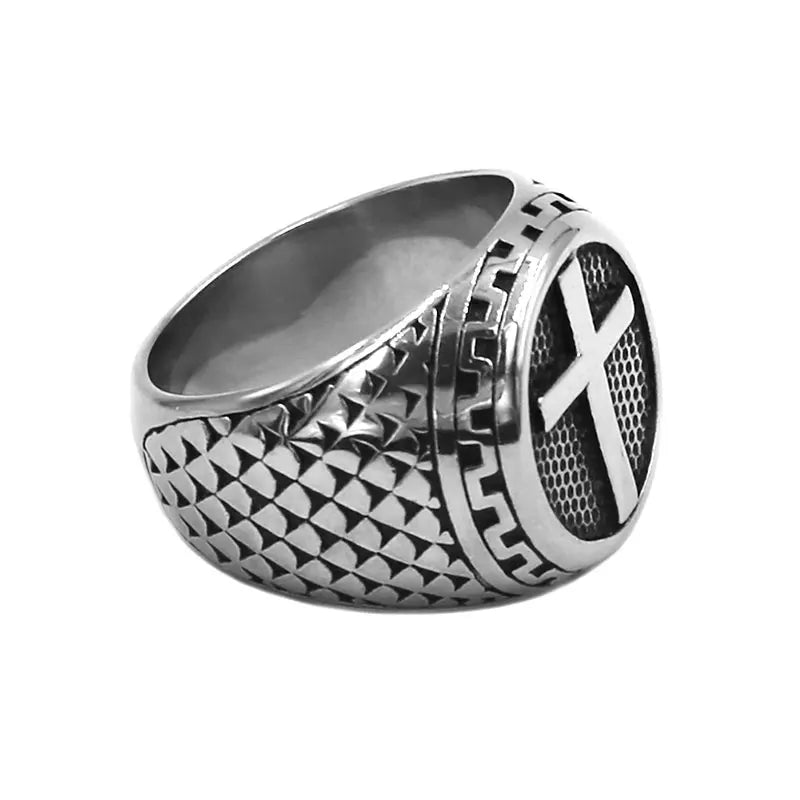 Classic Cross Ring Stainless Steel Jewelry Punk Praying Cross Biker Ring for Men Wholesale SWR0994A