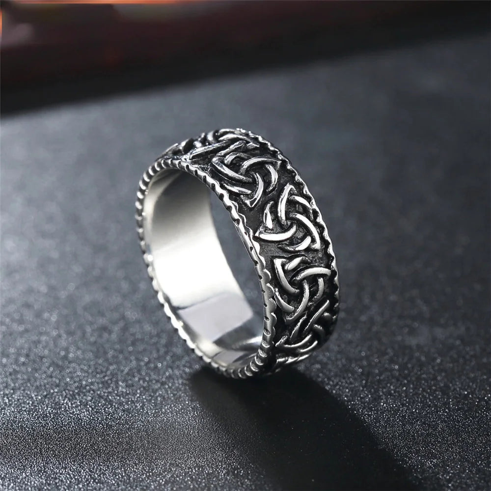 Nordic Edelstahl Viking Ring Männer Amulett Retro Odin Celtics Knot Trinity Ringe Für Männer Mode Schmuck Geschenk Großhandel