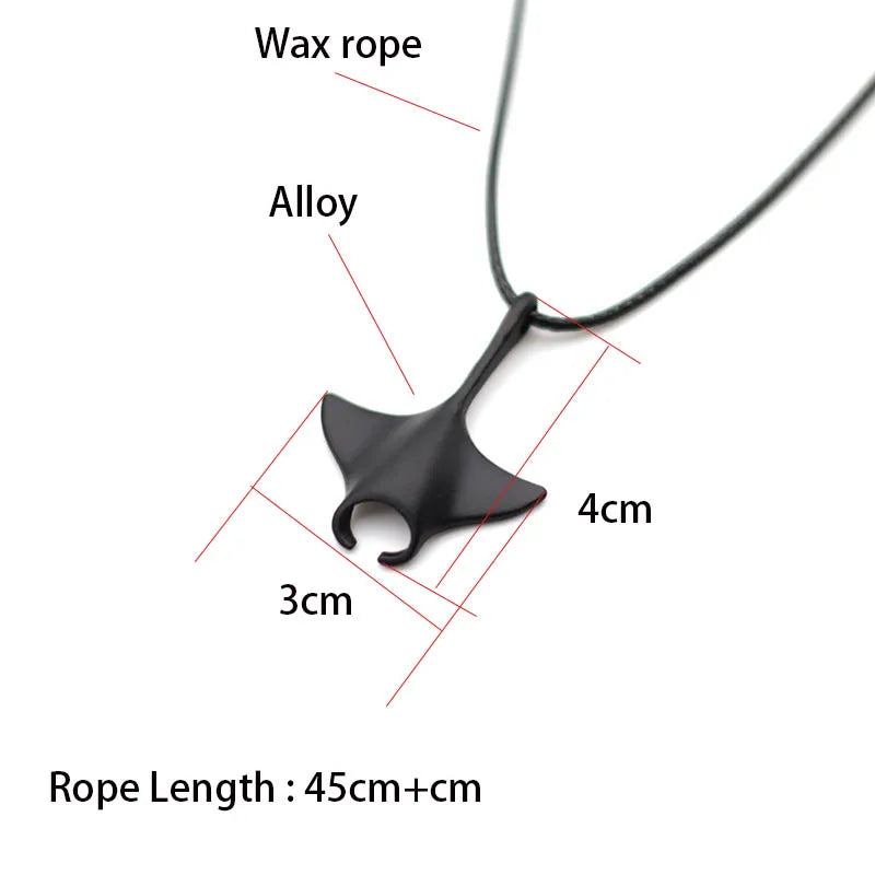 Unique Marine Animal Manta Necklace For Men Gift For Boyfriend Beach Necklace Male Accessories Pendant Necklace Surf Necklace