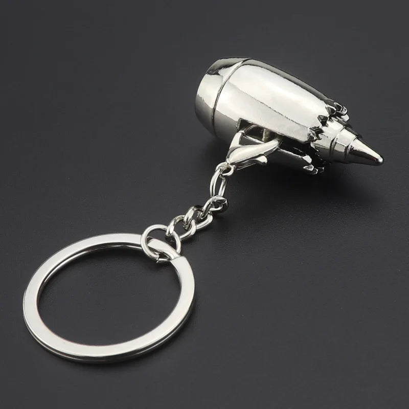 MKENDN New Design Metal Plane Engine Keychains Mini Jet Engine Keyrings Gifts Custom LOGO