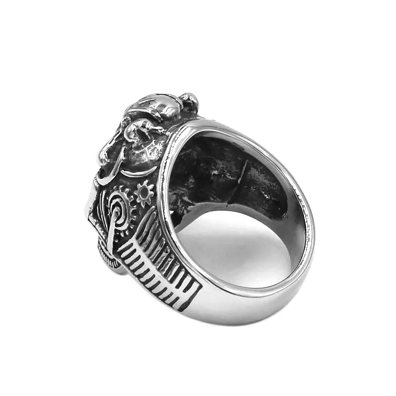 Bones Skull Ring Stainless Steel Jewelry Vintage Punk Skull  Biker Men Finger Ring Wholesale SWR0964A