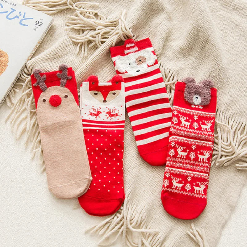 Chaussettes de Noël de dessin animé Ornements Décorations de joyeux Noël pour la maison Cadeaux de Noël Noël Navidad Bonne année Fournitures