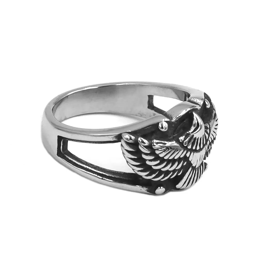 Fashion Eagle Ring Stainless Steel Jewelry Vintage Classic Spirit of Eagle Mens Ring Gift SWR1000A