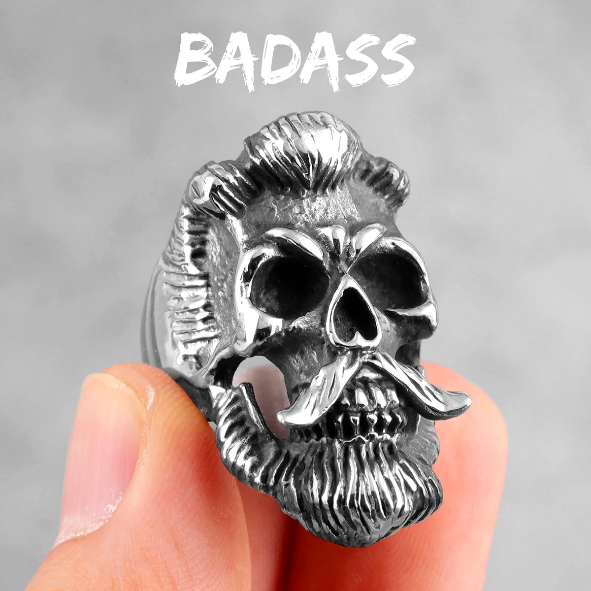 Edelstahl Männer Gothic Schädel Kopf Ringe Skeleton Punk Hip Hop Schwarz Cool Für Männliche Junge Schmuck Kreativität Geschenk Großhandel