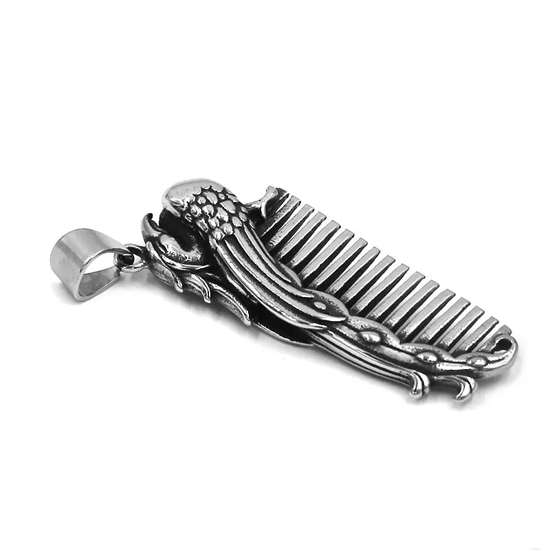 Peacock Comb Pendant Stainless Steel Jewelry Fashion Animal Peacock Biker Men Women Pendant Gift SWP0608A