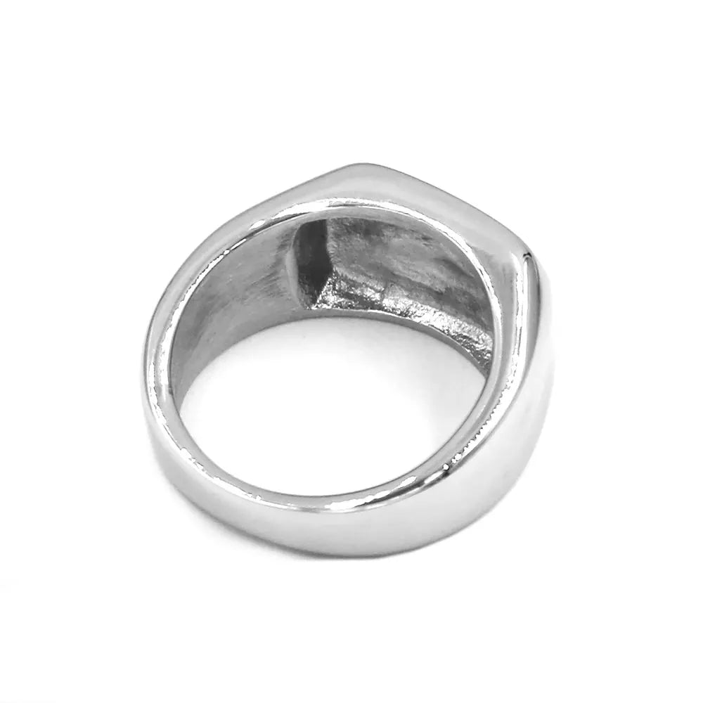 Klassischer Papa-Ring aus Edelstahl, Gravur „DAD“, Biker-Herrenringe, Geschenk zum Vatertag, SWR1002A