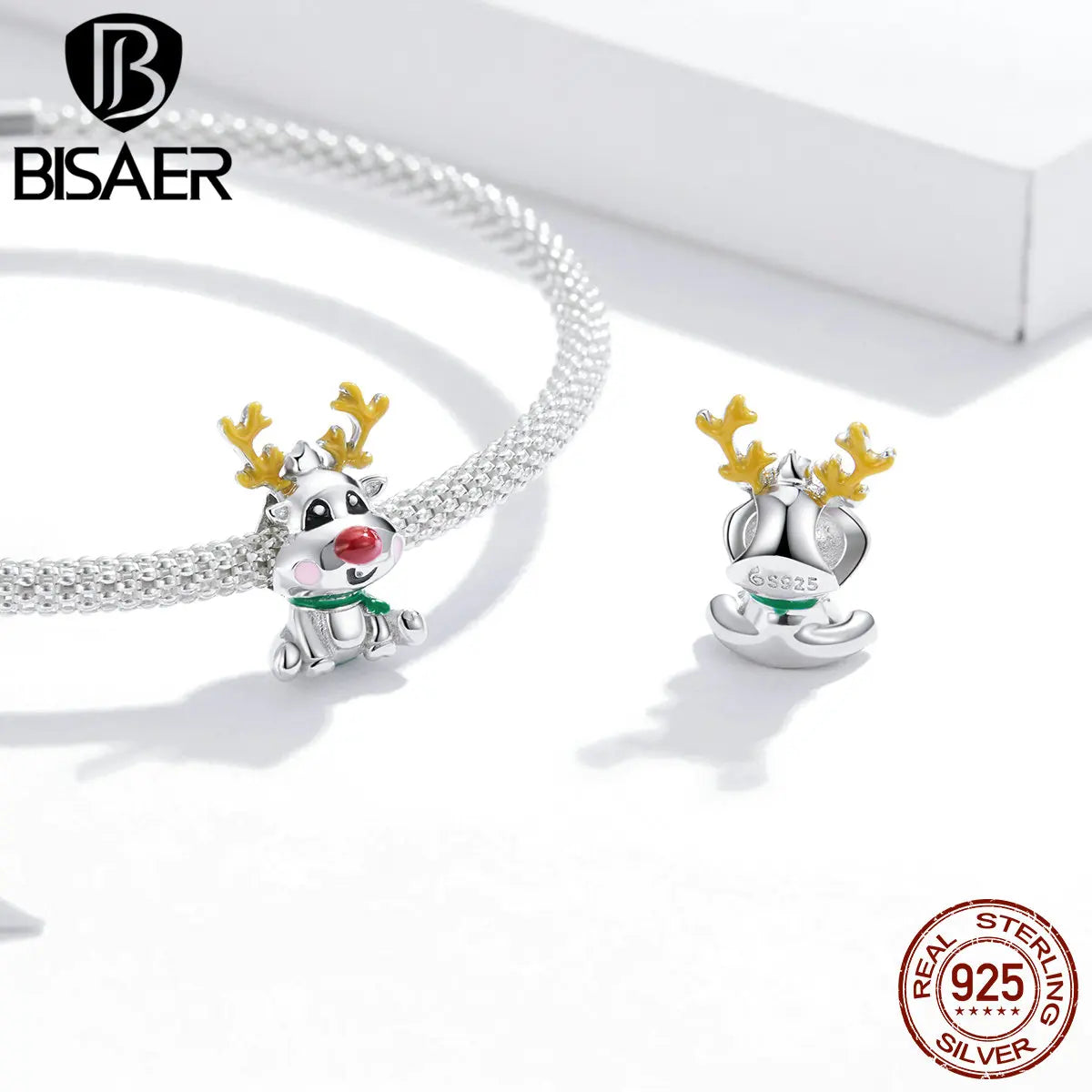 BISAER 925 Sterling Silver Animal Charms Beads Jirafa Cebra Unicornio Koala Colgante para Mujeres DIY Pulseras Collar Joyería Fina