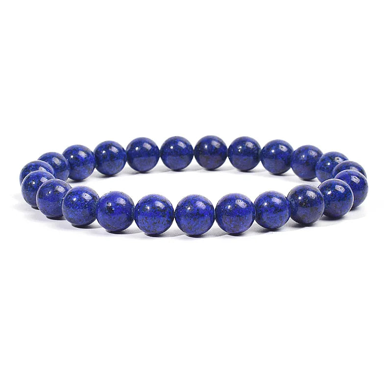 Natural Stone Beads Bracelet For Women Men Amethysts Crystal Quartzs Aquamarines Jades Jewelry Agates Elastic Bangle Bracelets