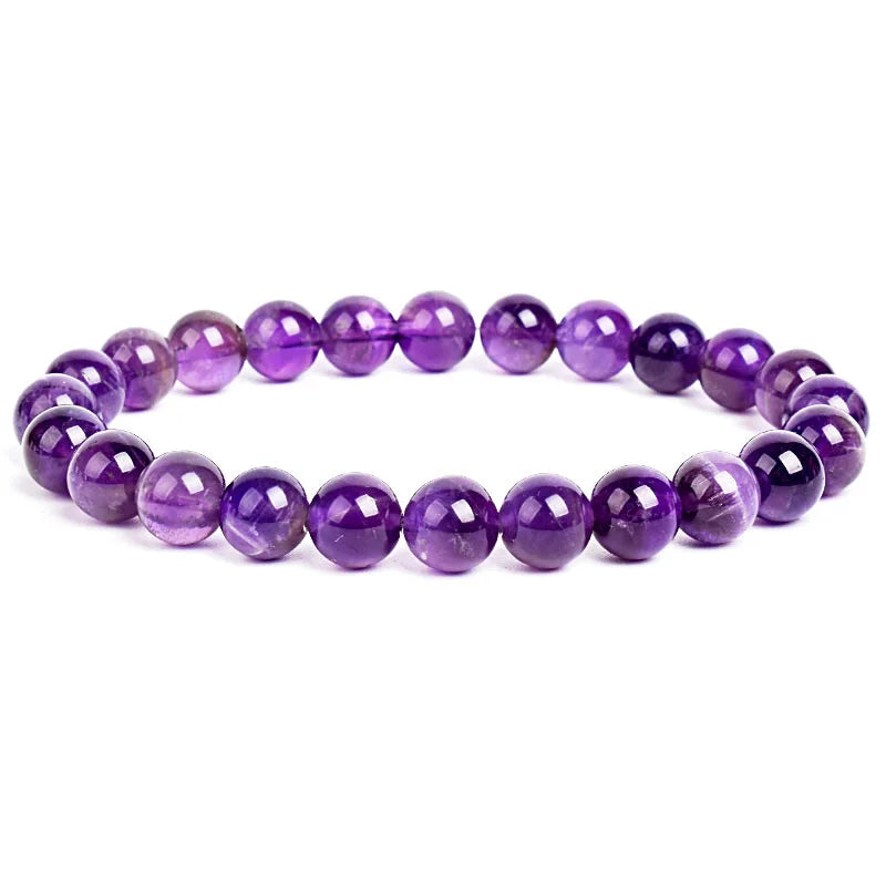 Natural Stone Beads Bracelet For Women Men Amethysts Crystal Quartzs Aquamarines Jades Jewelry Agates Elastic Bangle Bracelets