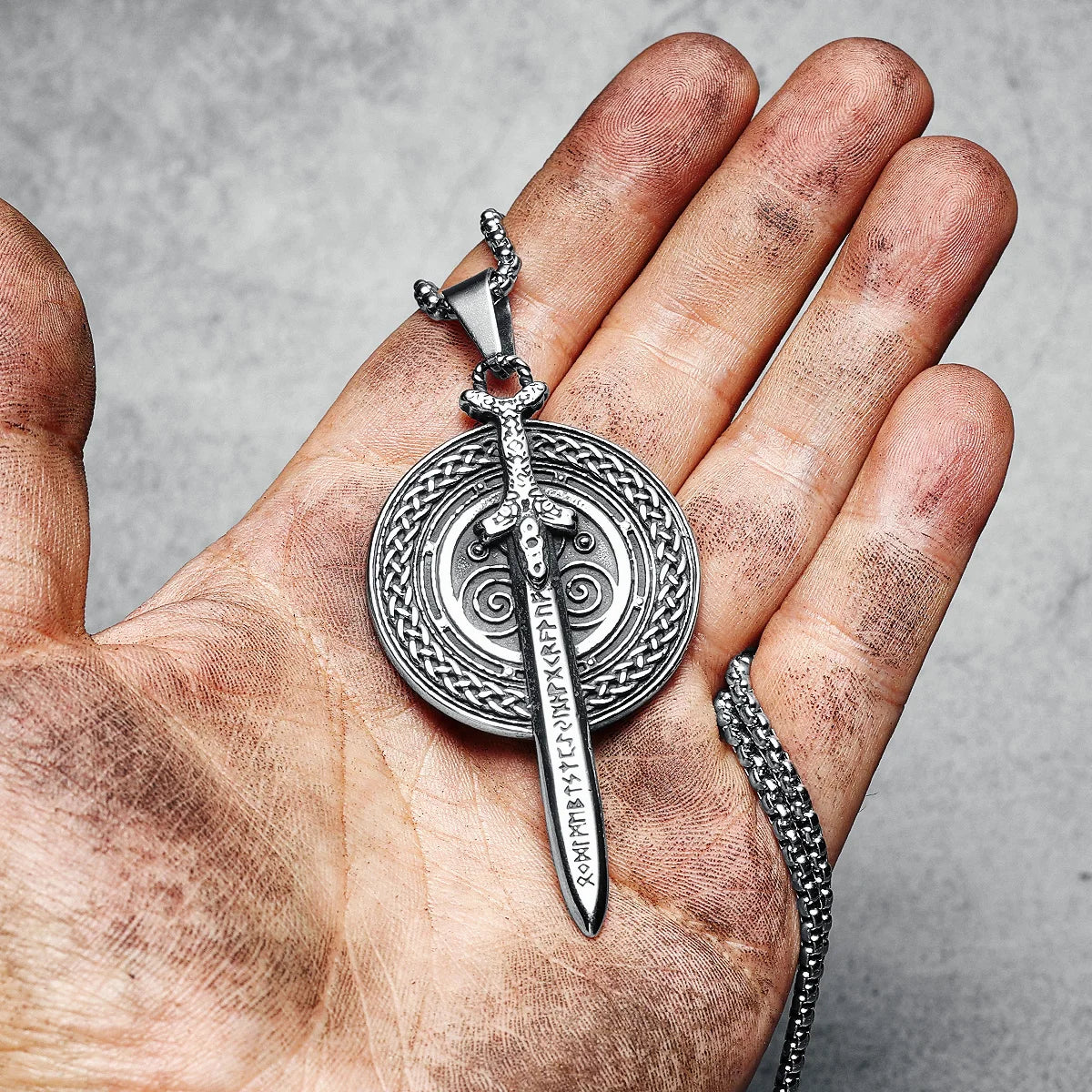 Damokles Sword Men Necklace Stainless Steel Ancient Greece Pendant Chain Rock Punk Rap for Friend Male Jewelry Gift Dropshipping