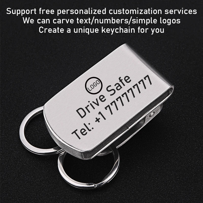 Luxury Key Chain Stainless Steel Men Waist Belt Car Keychain Hanging for Key Ring Holder Jewelry Husband Male Gift Dropshipping