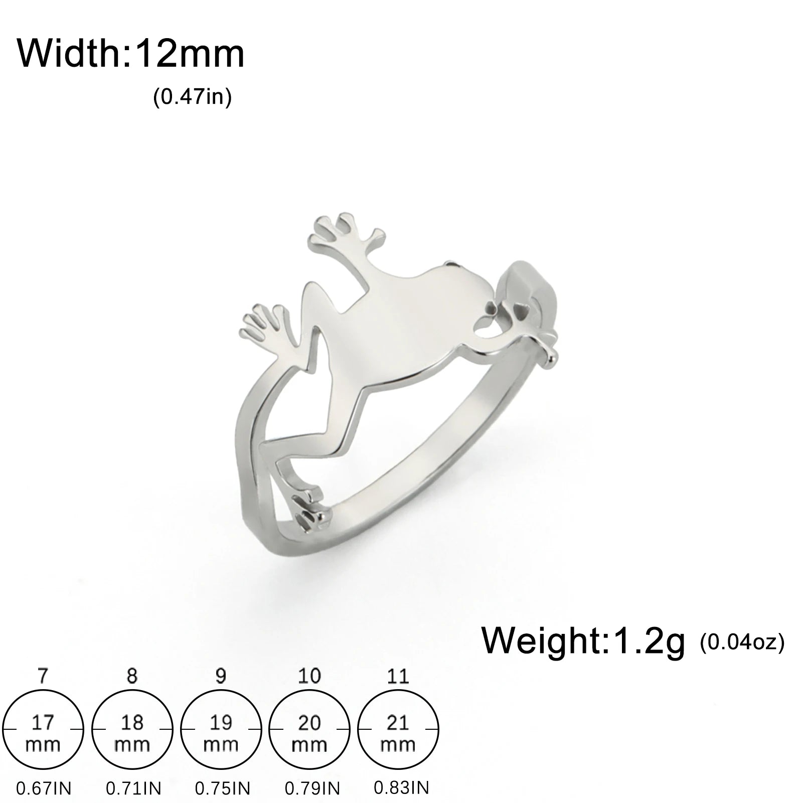 Dreamtimes Hiphop Funny Frog Anillo Bohemia Ring for Women Artistic Design Retro Unisex Female Statement Stainless Steel Jewelry