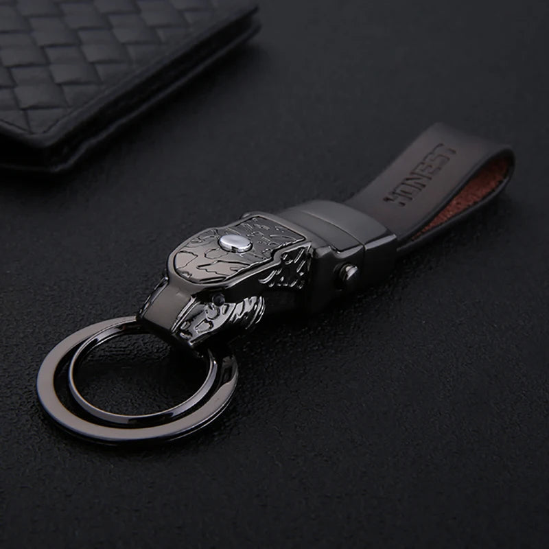 Luxury Keychains Men Women Car Key Chain for Key Ring Holder Jewelry Genuine Leather Rope Bag Pendant Custom Engraving Best Gift