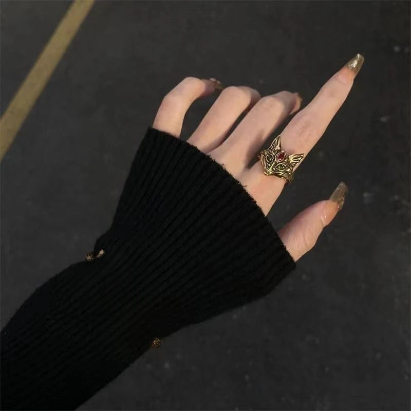 Niche Retro Design Personality Fox Opening Adjustable Ring Ladies Sexy Charming Temperament Party Jewelry Accessories