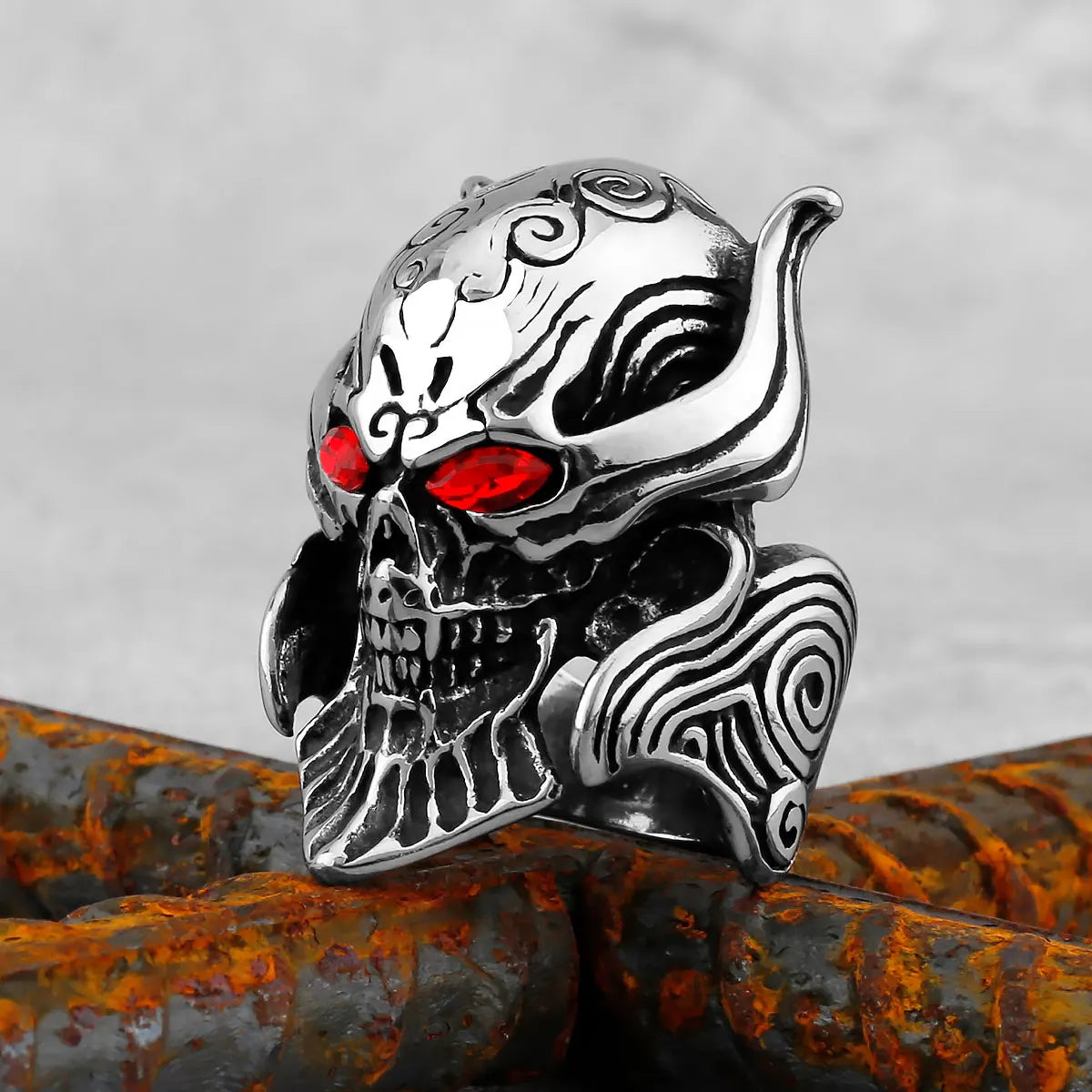 Gothic Punk Satanic Devil Skull/Animals Ring Vintage Steampunk Men's Stainless Steel Viking Ring Hiphop Motorcycle Biker Jewelry