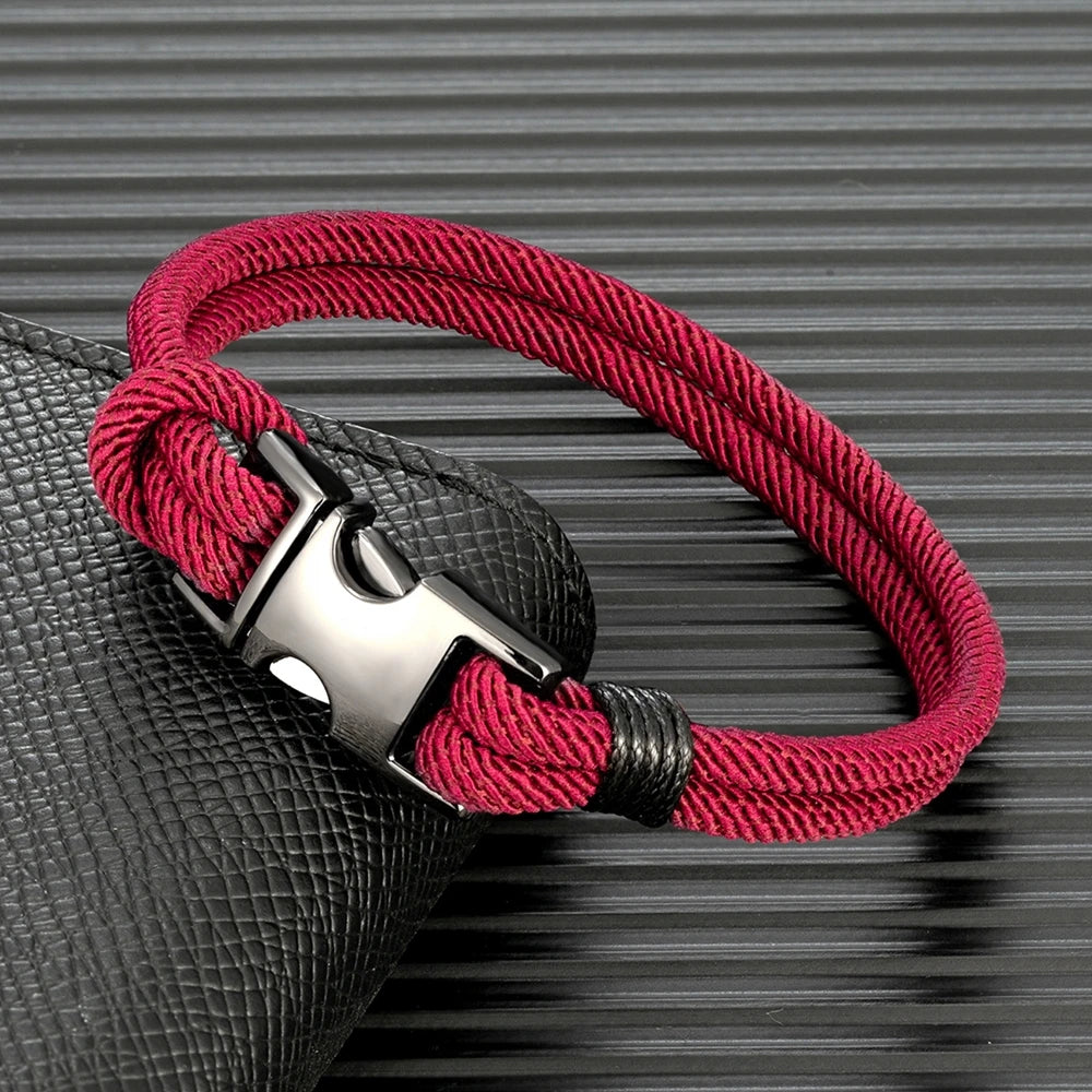 MKENDN High Quality Safty Buckle Bracelets Men Women Charm Nautical Survival Rope Bracelet Campaing Sport Outdoor Style