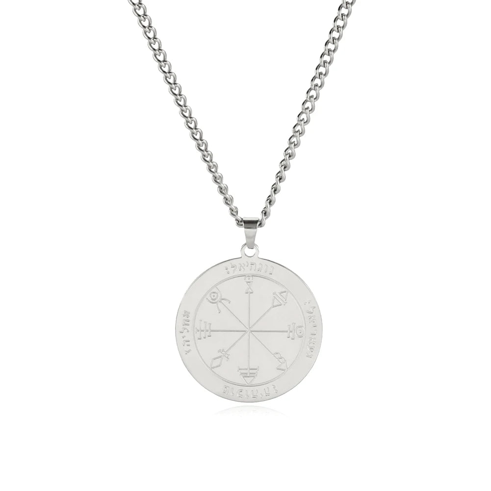 Key of Solomon Amulet Talisman Men Necklace First Second Fifth Seventh Pentacle Of The Jupiter Venus Mar Moon Necklaces Jewelry