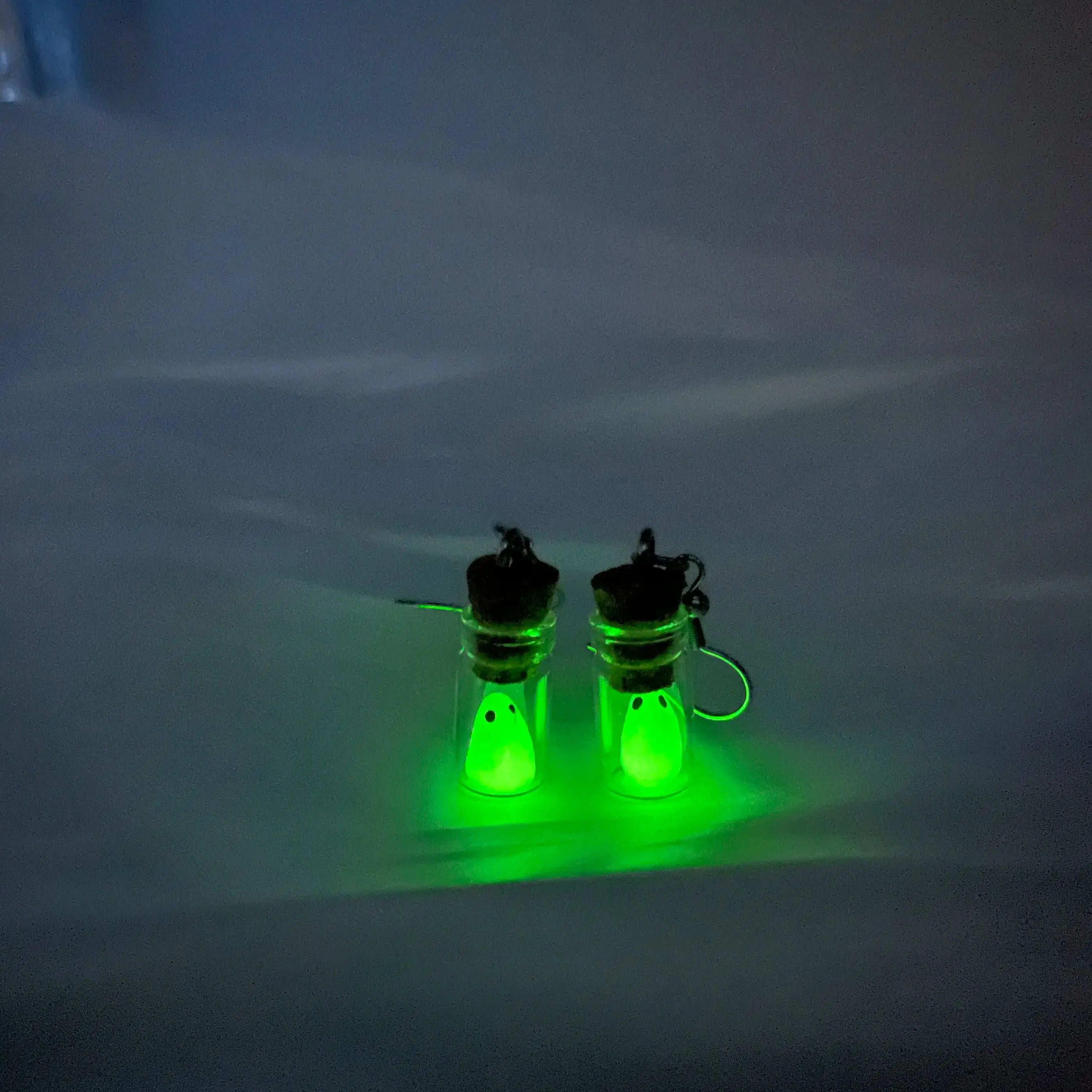 Ghost in Bottle Earrings Glow in the Dark Ghost Dangle Earrings Luminous Halloween Jewelry for Women and Girl