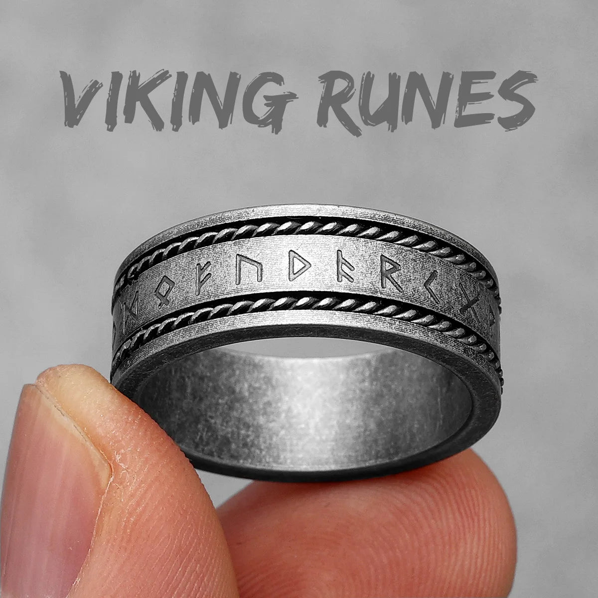 Anillos de acero inoxidable vintage con diseño de runas vikingas nórdicas y nudos celtas para hombre y mujer, joyería punk para motociclistas, regalo creativo al por mayor