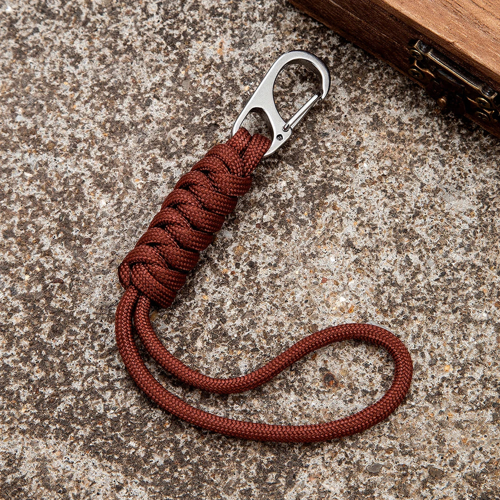 MKENDN Handmade Snake Knot Paracord Keychain Outdoor Rock Climbing Camping Rescue Emergency Survival Rope Metal Key Chains Gifts