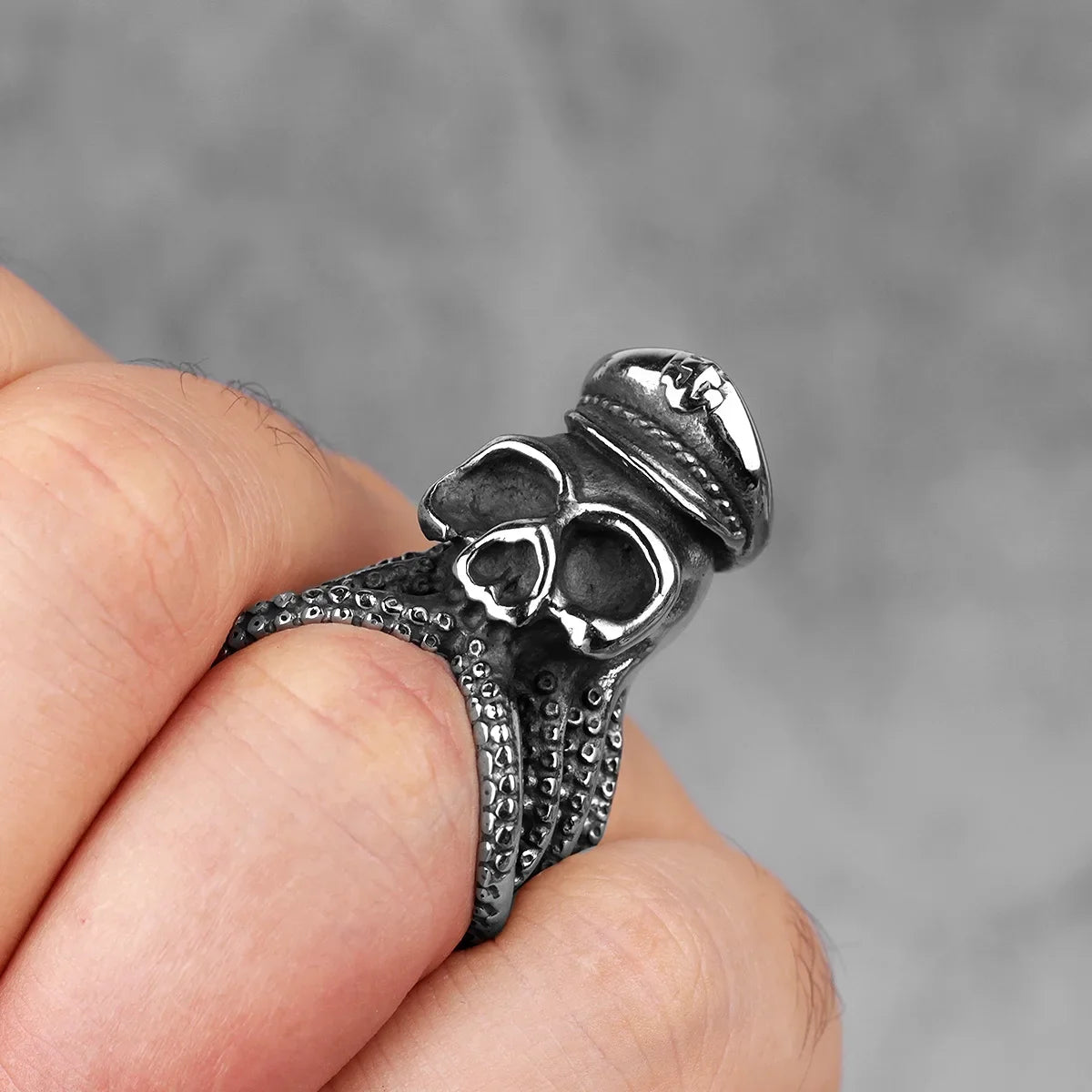 Octopus Ring Stainless Steel Men Rings Cuttlefish Captain Punk Rock Hip Hop for Male Boyfriend Jewelry Creativity Gift Wholesale