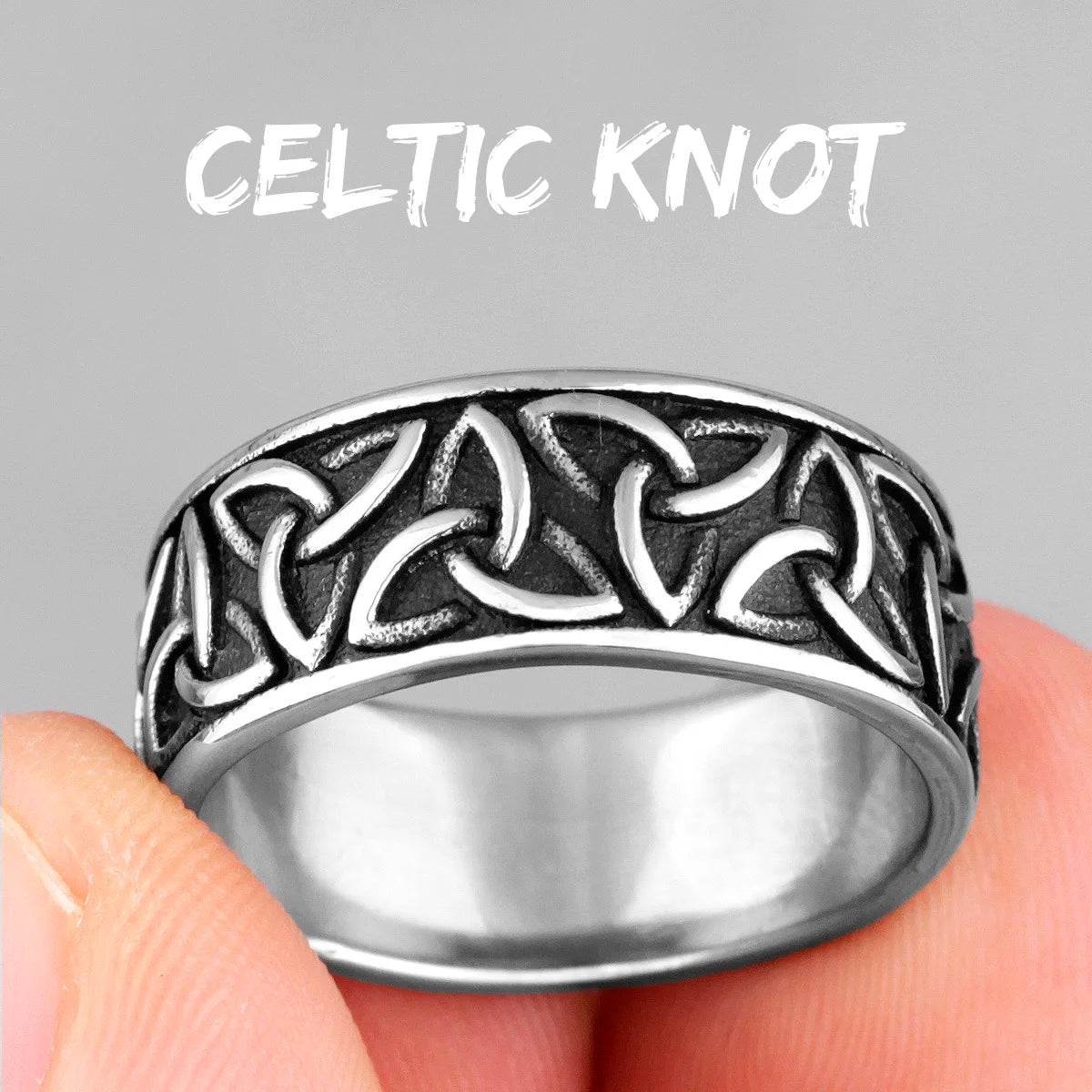 Celtic Knot Weave Ring Viking Symbols 316L Stainless Steel Mens Women Rings Simple for Girl Boyfriend Jewelry Gift Dropshipping