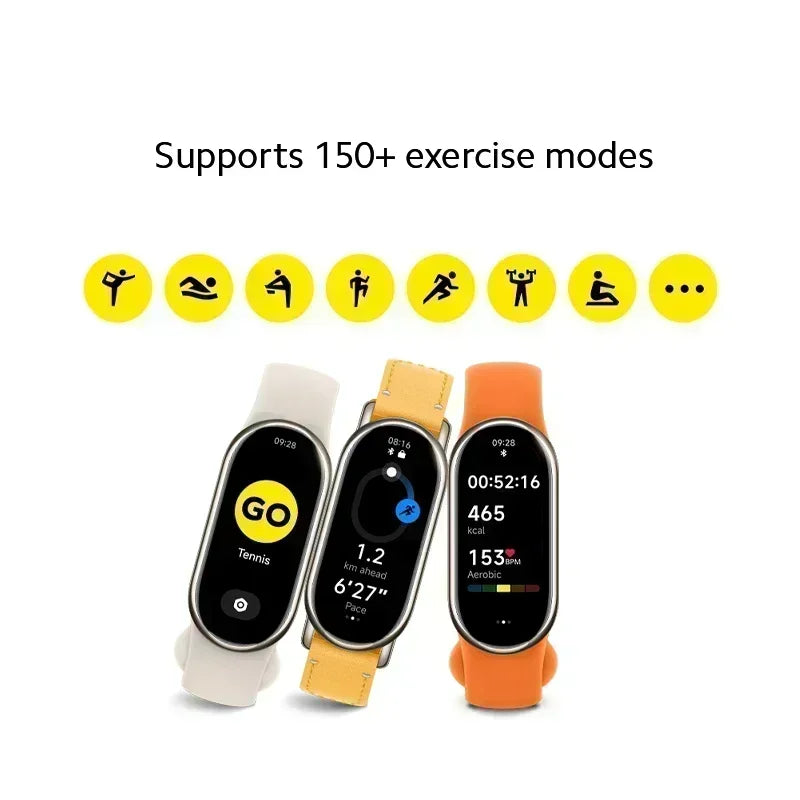 [World Premiere] Global Version Xiaomi Mi Band 8 Blood Oxygen Fitness Traker Waterproof 1.62 AMOLED Screen Smart Band