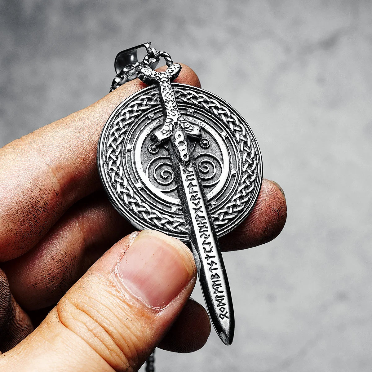 Damokles Sword Men Necklace Stainless Steel Ancient Greece Pendant Chain Rock Punk Rap for Friend Male Jewelry Gift Dropshipping