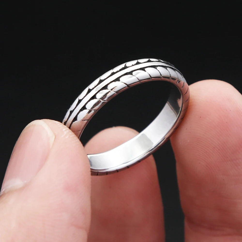 Vintage Simple 316L Stainless Steel Rings For Women Men Punk Fashion Couple Ring Wedding Party Jewelry Gifts Dropshipping