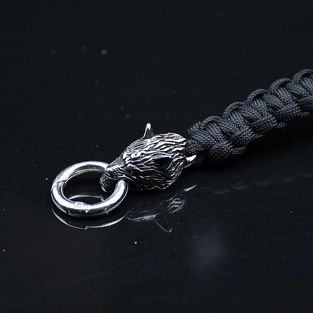 Bracelets en acier inoxydable Celtes Loup Hommes Nordique Vikings Runes Paracord Corde Bracelets homme Bijoux