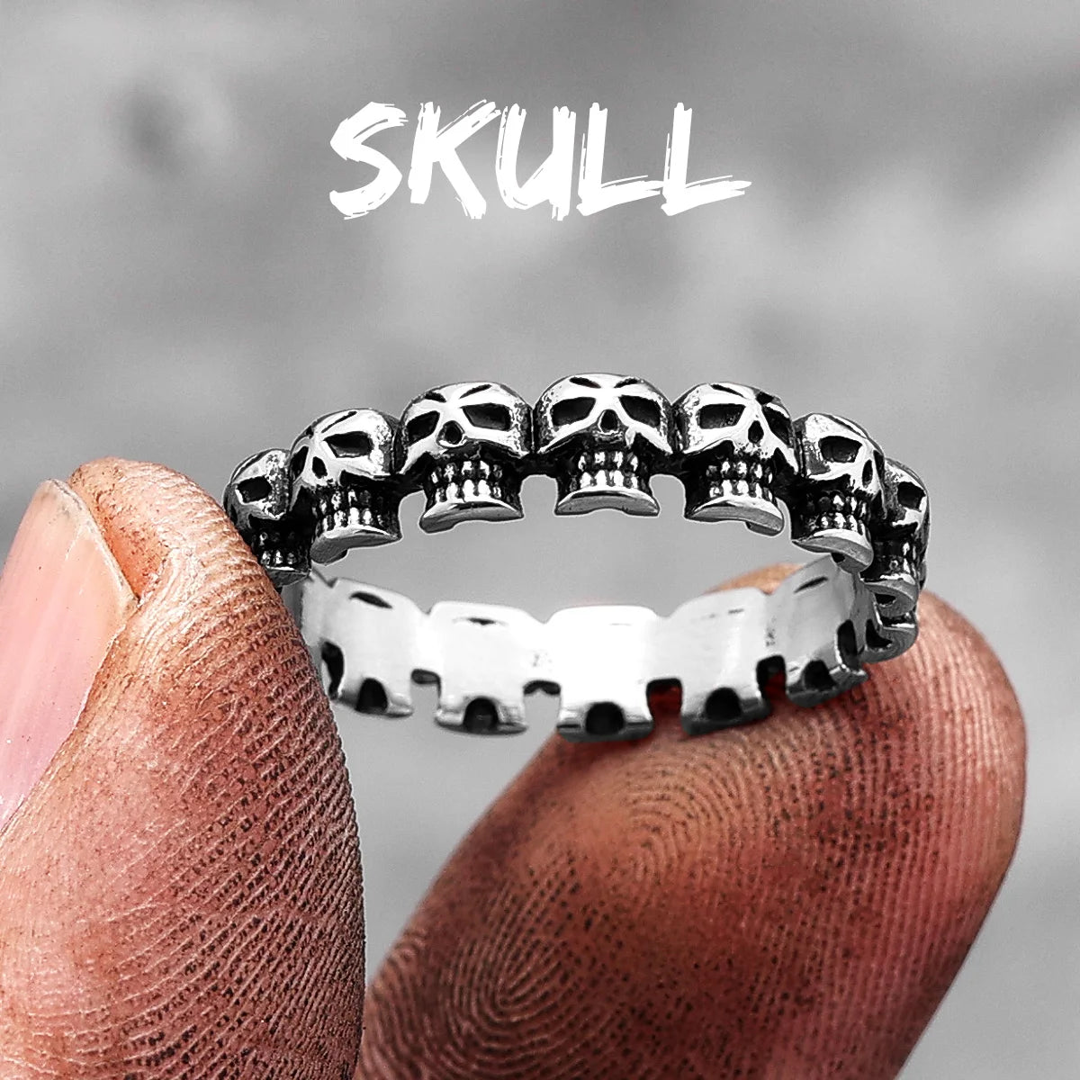 Skulls Ring 316L Stainless Steel Men Rings Domineering Devil Skull Hell Punk Rock Gothic for Biker Male Friend Jewelry Best Gift